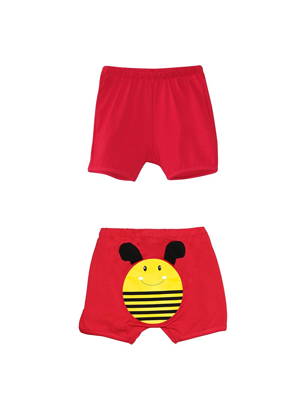 Kırmızı Kız Çocuk Arı Baskılı Şort
