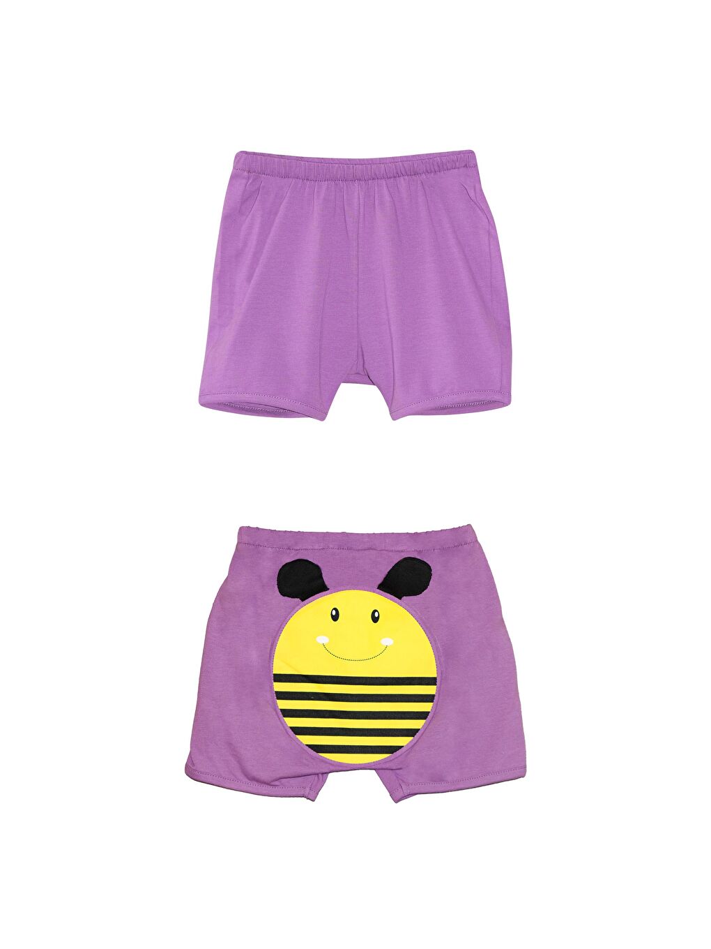 Açık Mor Kız Çocuk Arı Baskılı Şort