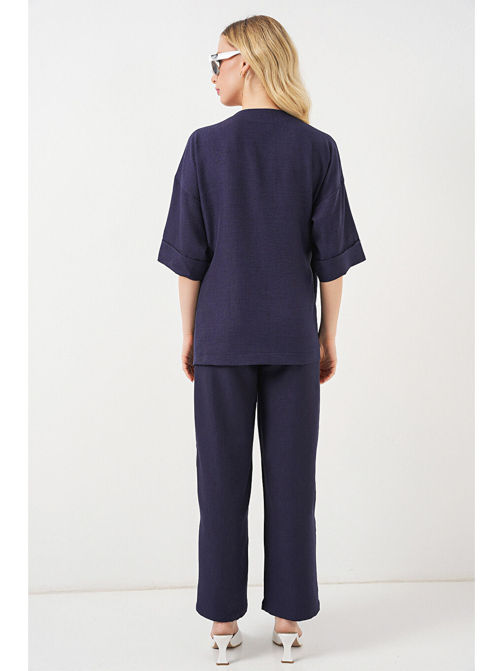 Kadın Önü Bağlamalı Alt Üst Takım 6745 - Lacivert-5