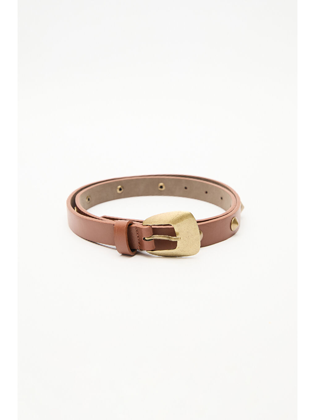 Kahverengi Zımbalı Antik Tokalı Kemer Camel-3