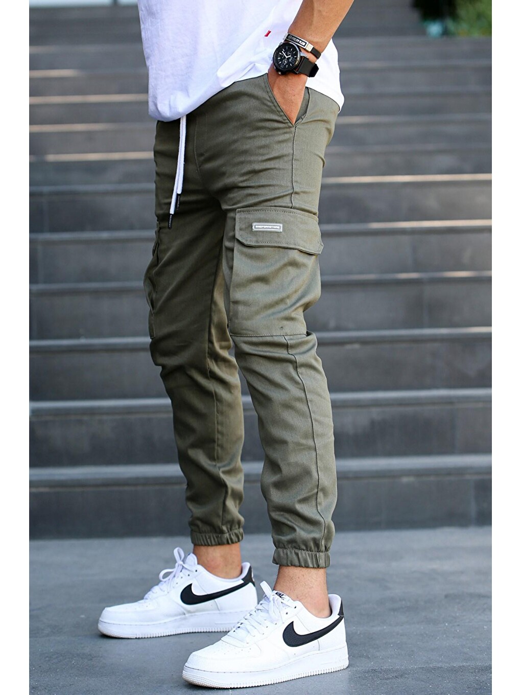 Haki Kargo Cep Jogger Pantolon 5437