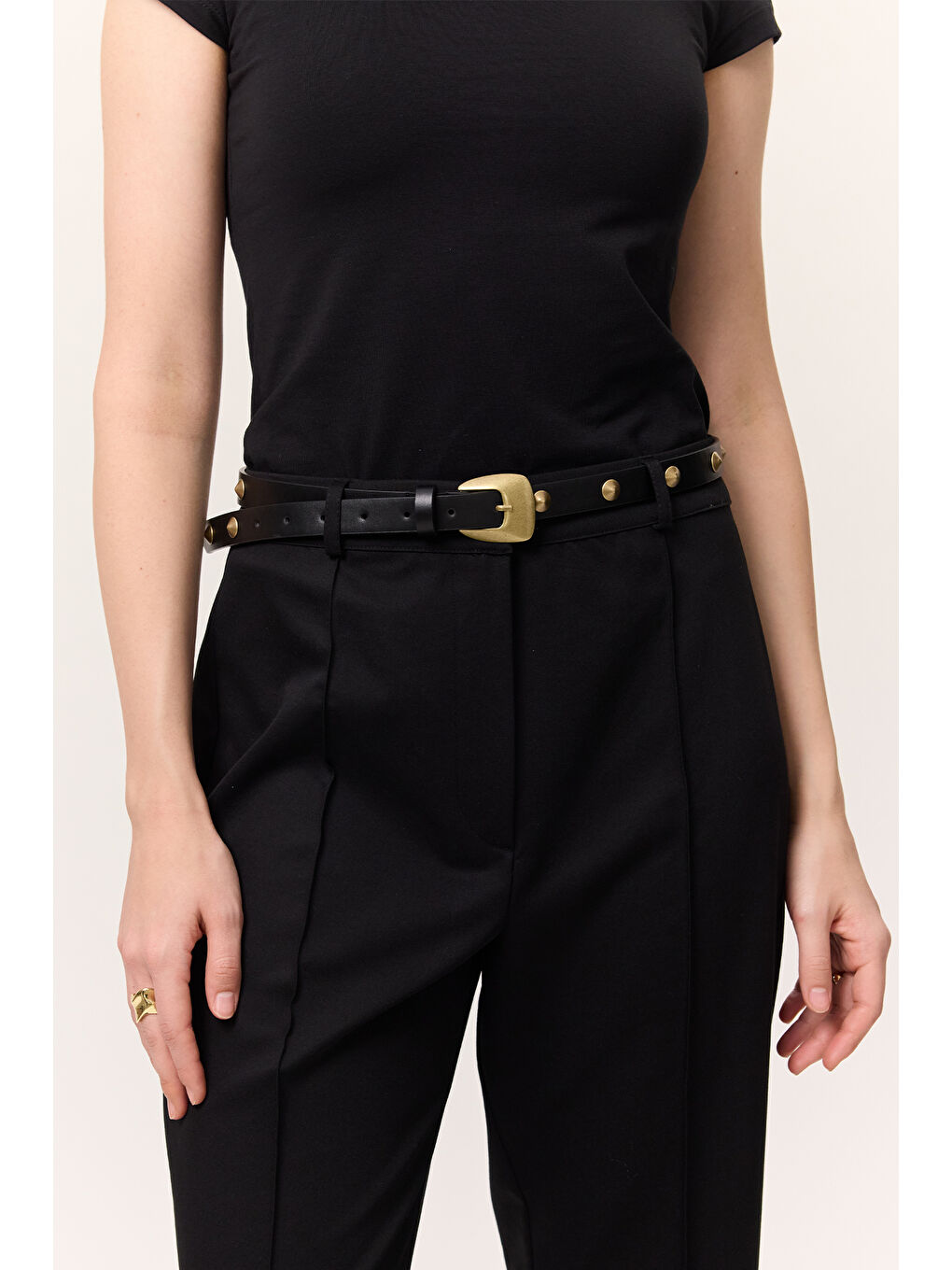 Zımbalı Antik Tokalı Kemer Siyah