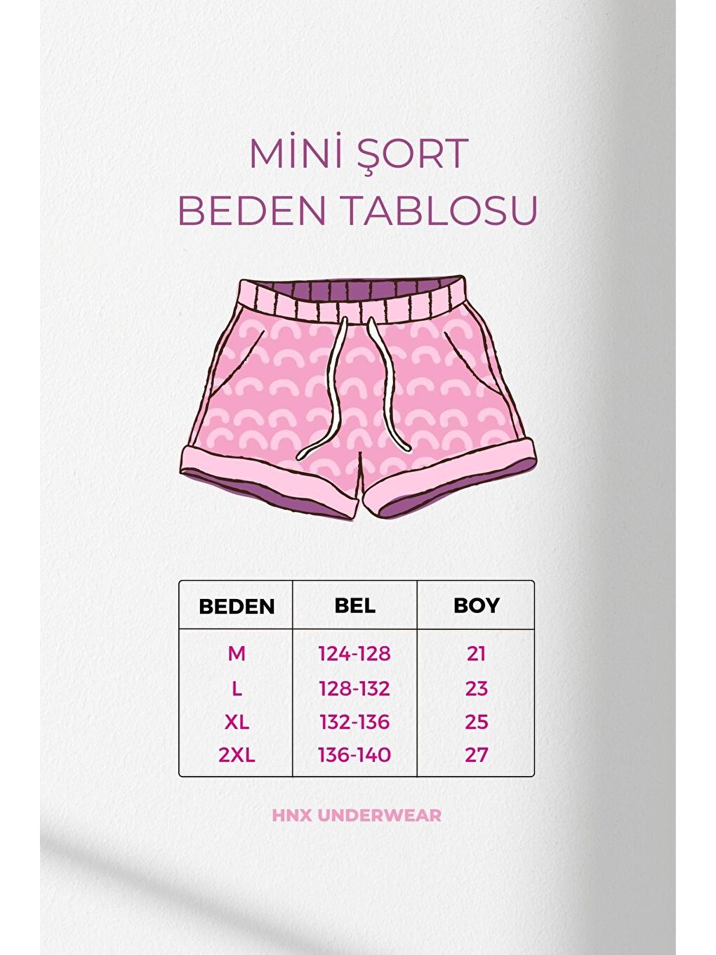 Pembe Pamuklu Desenli Paçası Biyeli Kadın Mini Şort-2