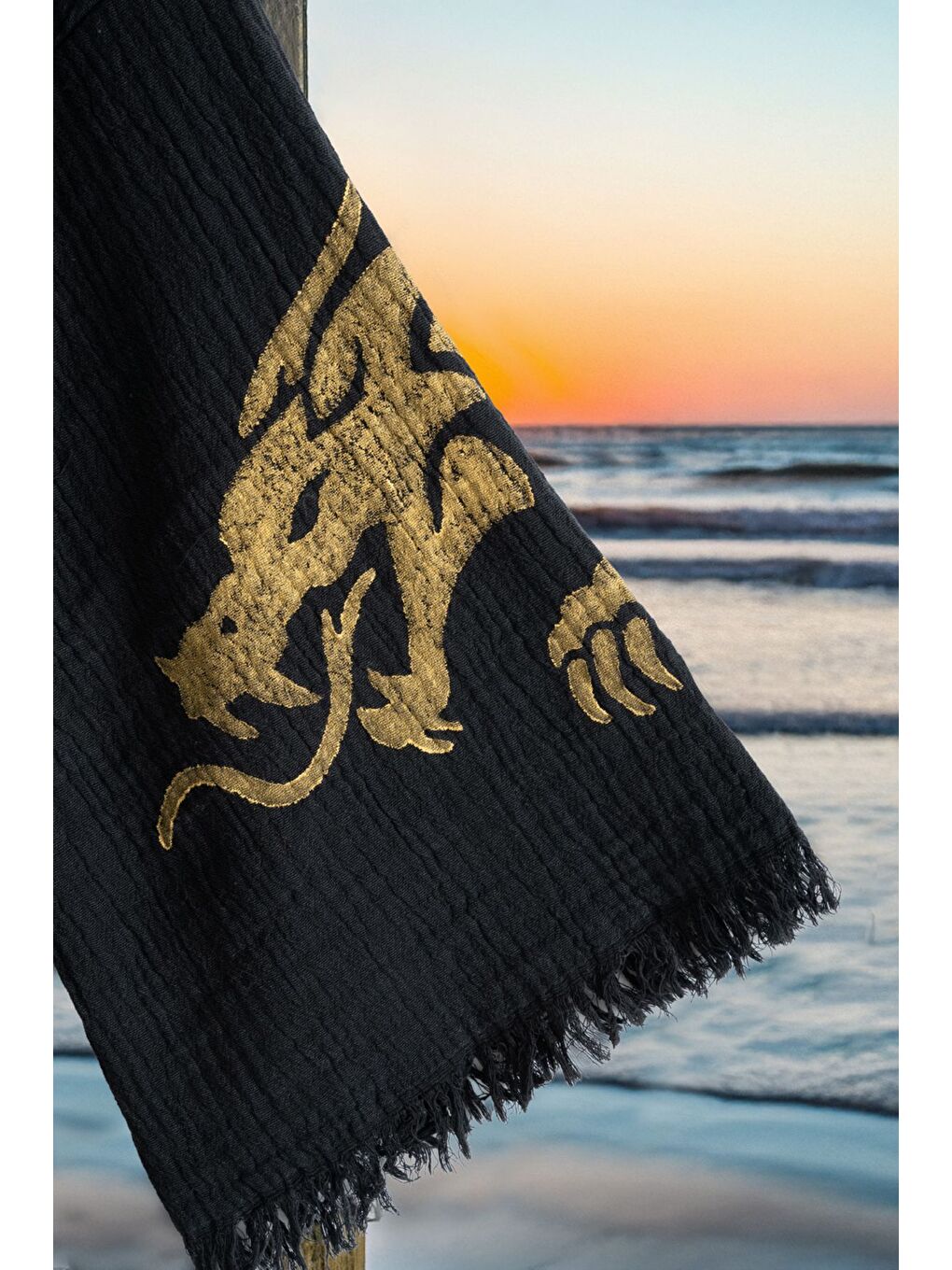 Siyah Organik %100 Pamuk Kimono Yaka Sabalık Bornoz Plaj Elbisesi - Viserion - SARI - L/XL SARI/L/XL-3