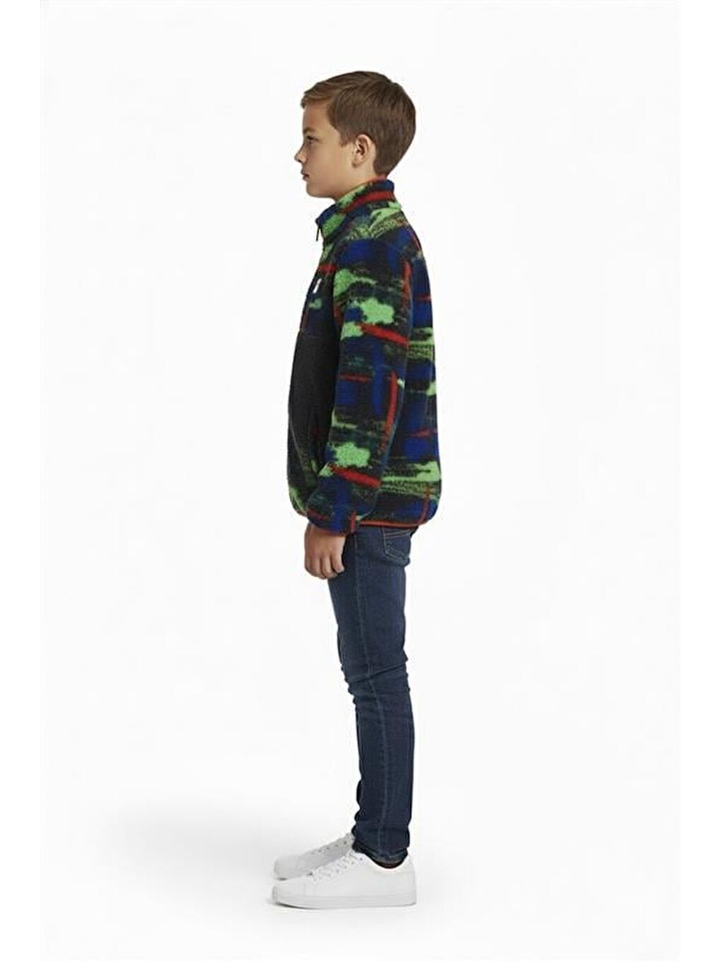 Antrasit Vernon Asfalt Çocuk Full-Zip Polar Sweatshirt-3