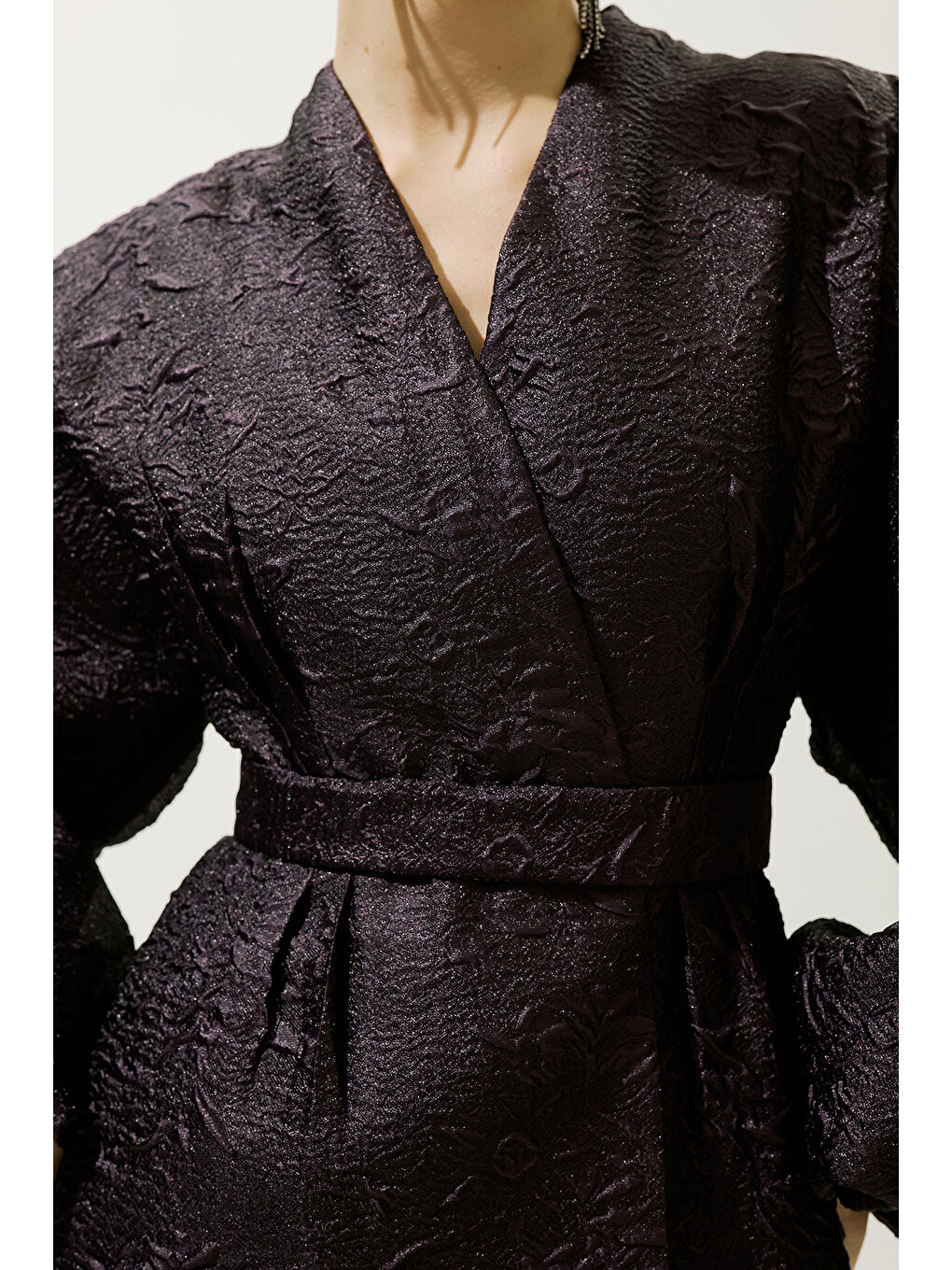 Jakar Organze Kimono Mor-3