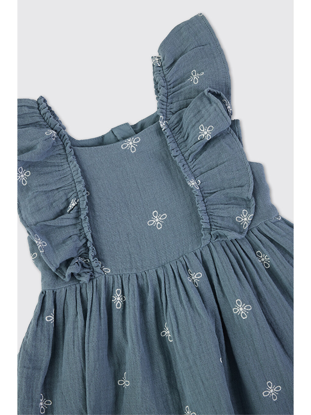 İndigo Kız Çocuk Baskılı Müslin Elbise Pembe-3