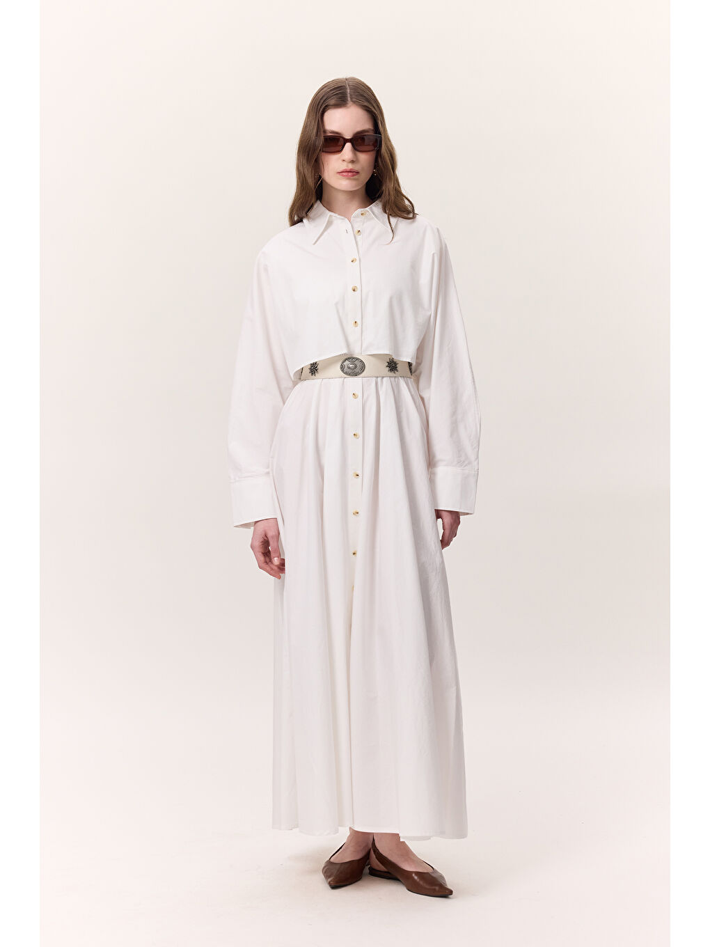 Desen Tokalı Korse Kemer Ekru-1