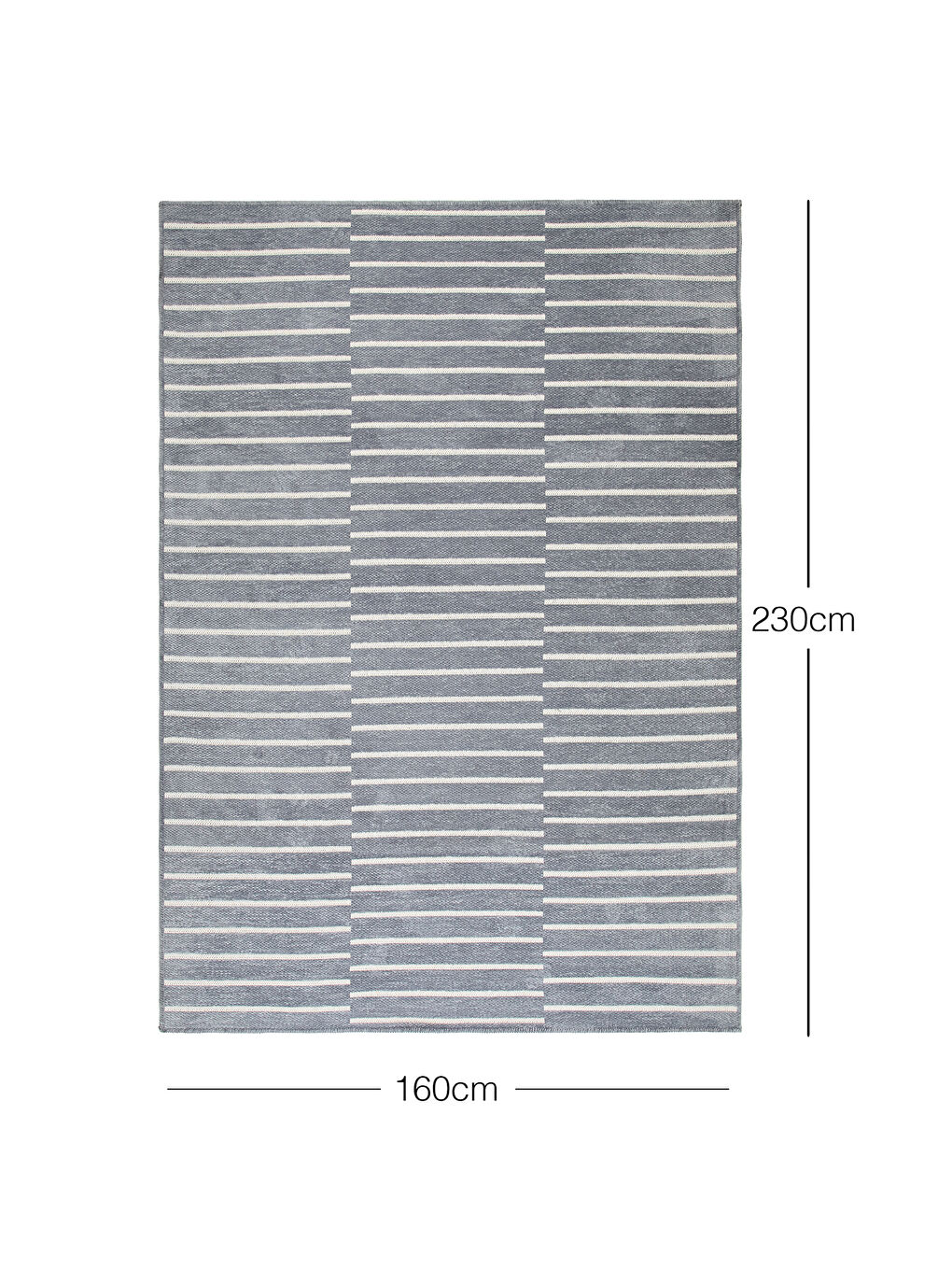 Gri Çizgi Desenli Şönil Halı Kilim 160x230 cm-3