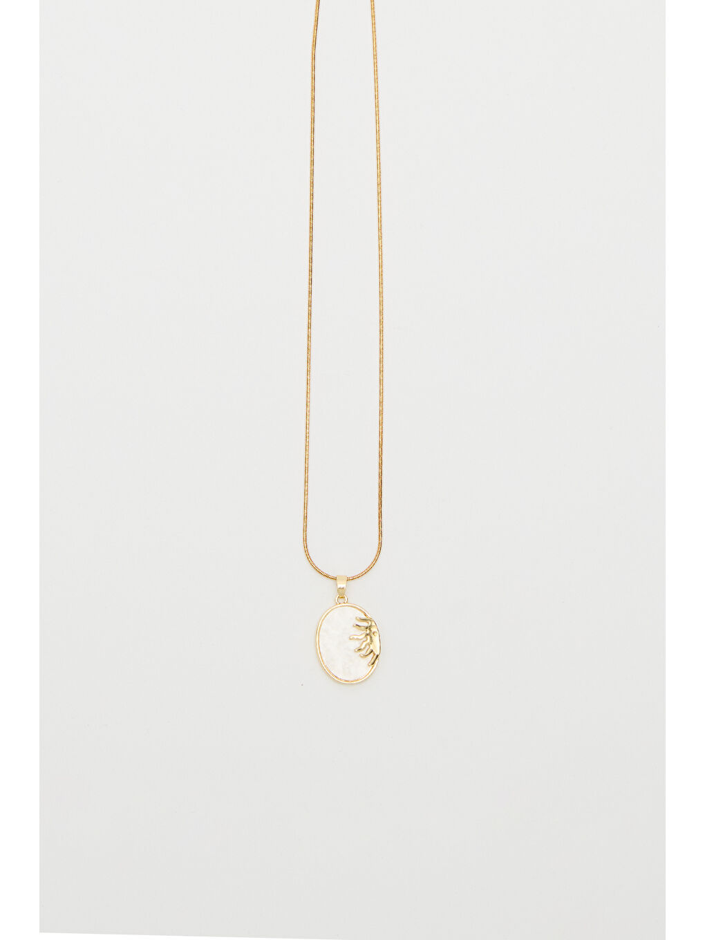 Sarı İnci Yaprak Kolye Gold-1