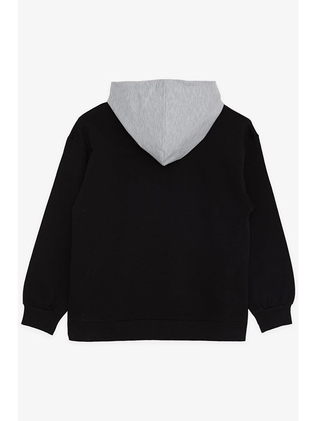 Erkek Çocuk Sweatshirt Kapüşonlu Yazı Baskılı Siyah (8-14 Yaş)-1