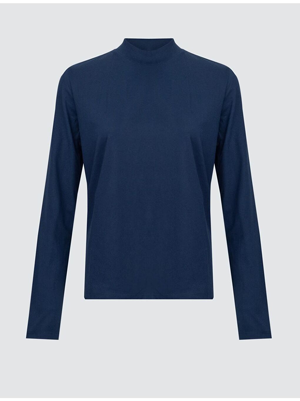 Lacivert Balıkçı Yaka Uzun Kollu Örme Sweatshirt-6