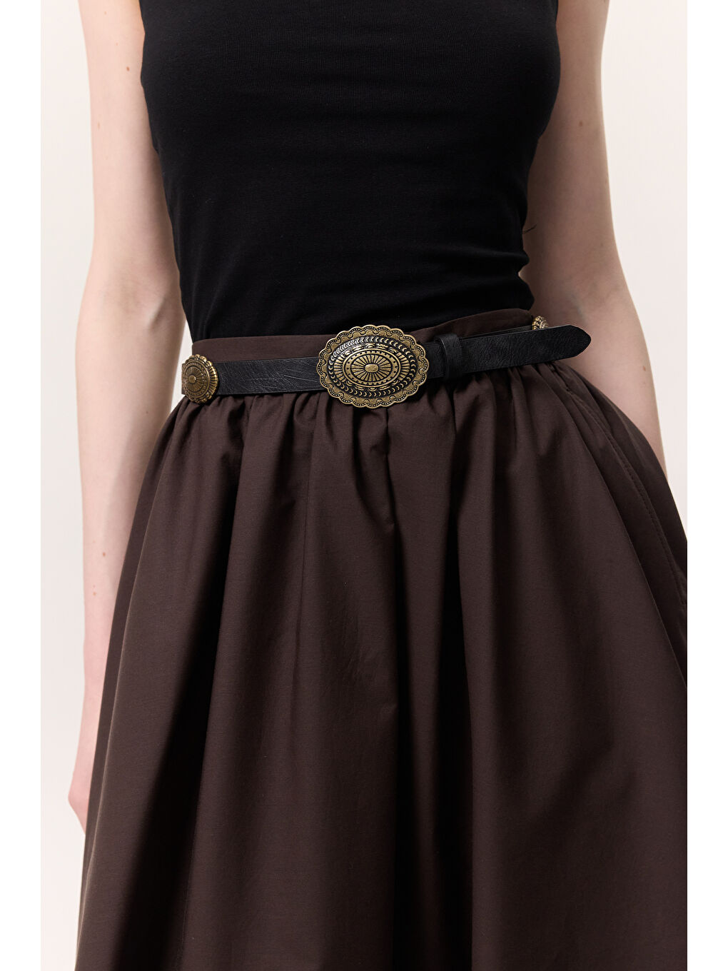 Kabartma Tokalı Kemer Siyah