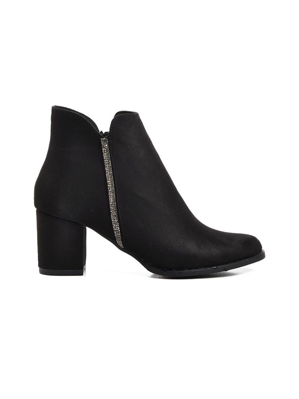 262079 Siyah Süet Kadın Topuklu Bot