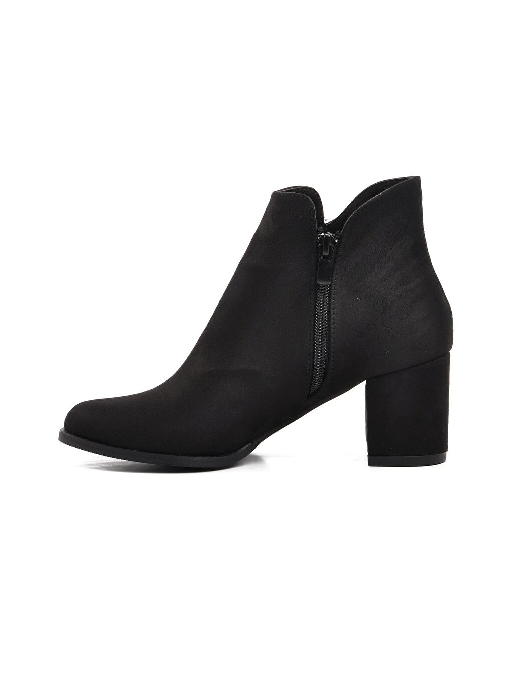 262079 Siyah Süet Kadın Topuklu Bot-1