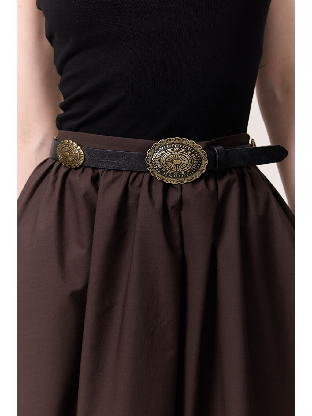 Kabartma Tokalı Kemer Siyah-1