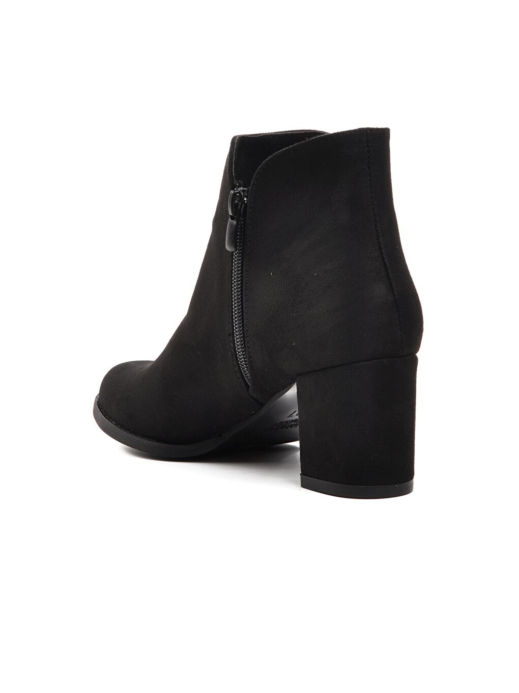 262079 Siyah Süet Kadın Topuklu Bot-3