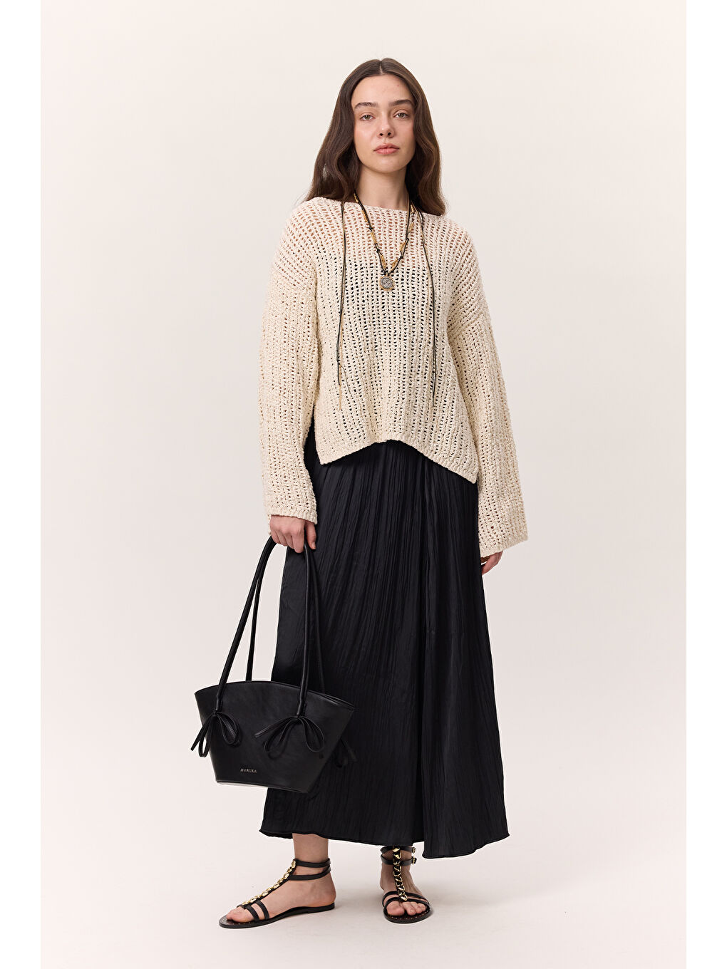 Gri Crush Saten Etek Kömür-1