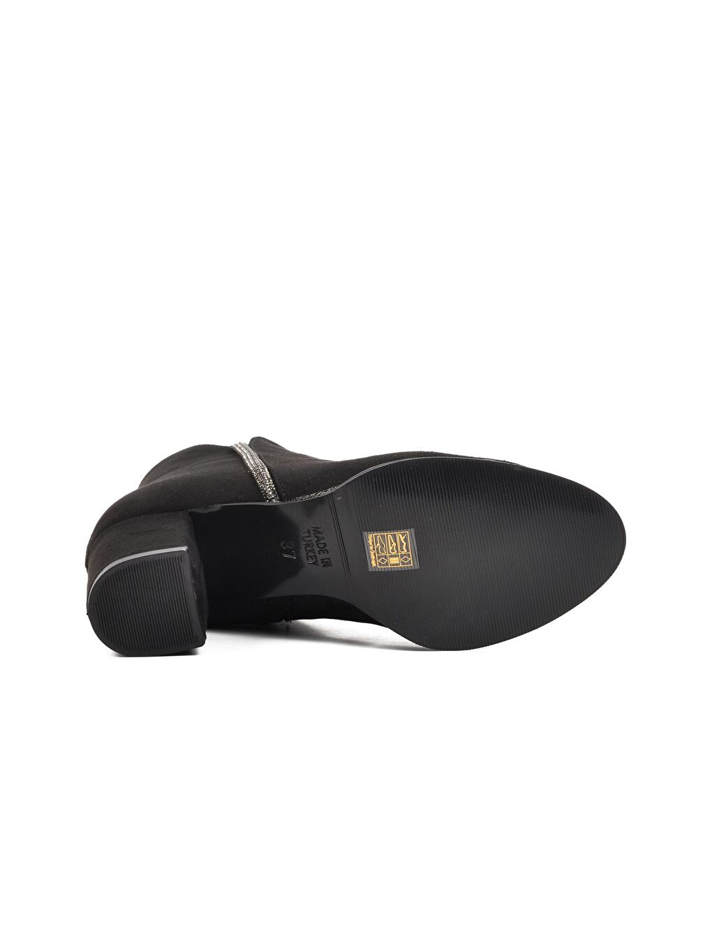 262079 Siyah Süet Kadın Topuklu Bot-4