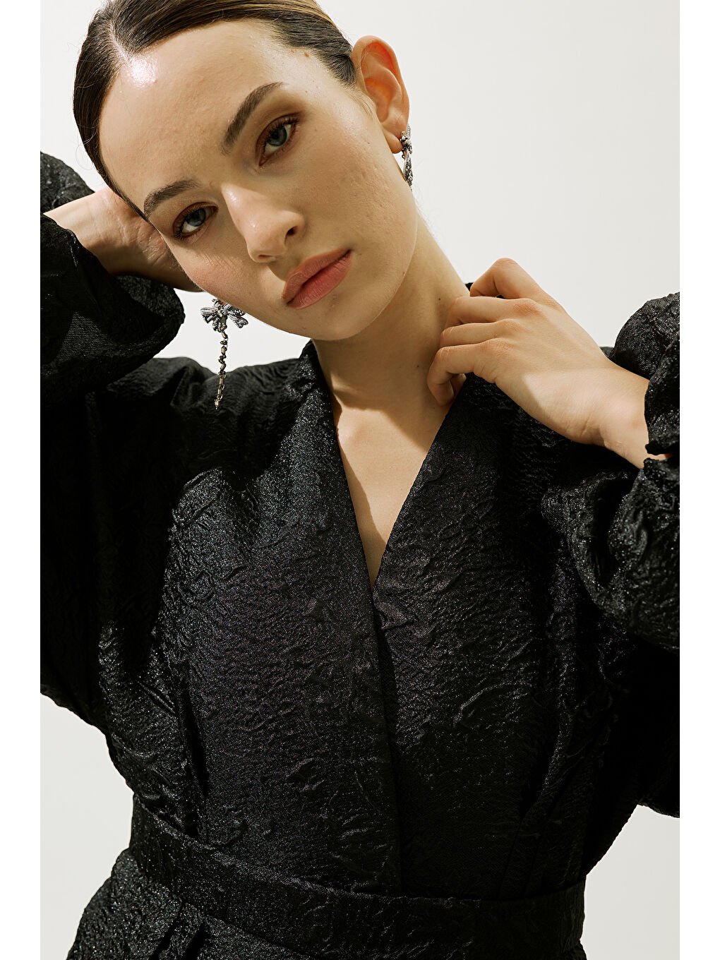 Jakar Organze Kimono Siyah-2