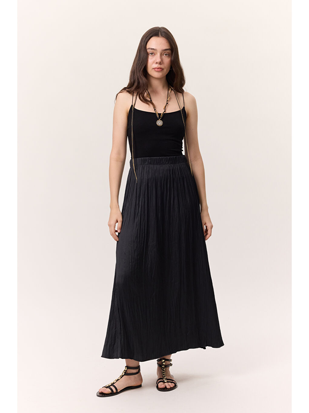 Gri Crush Saten Etek Kömür-5