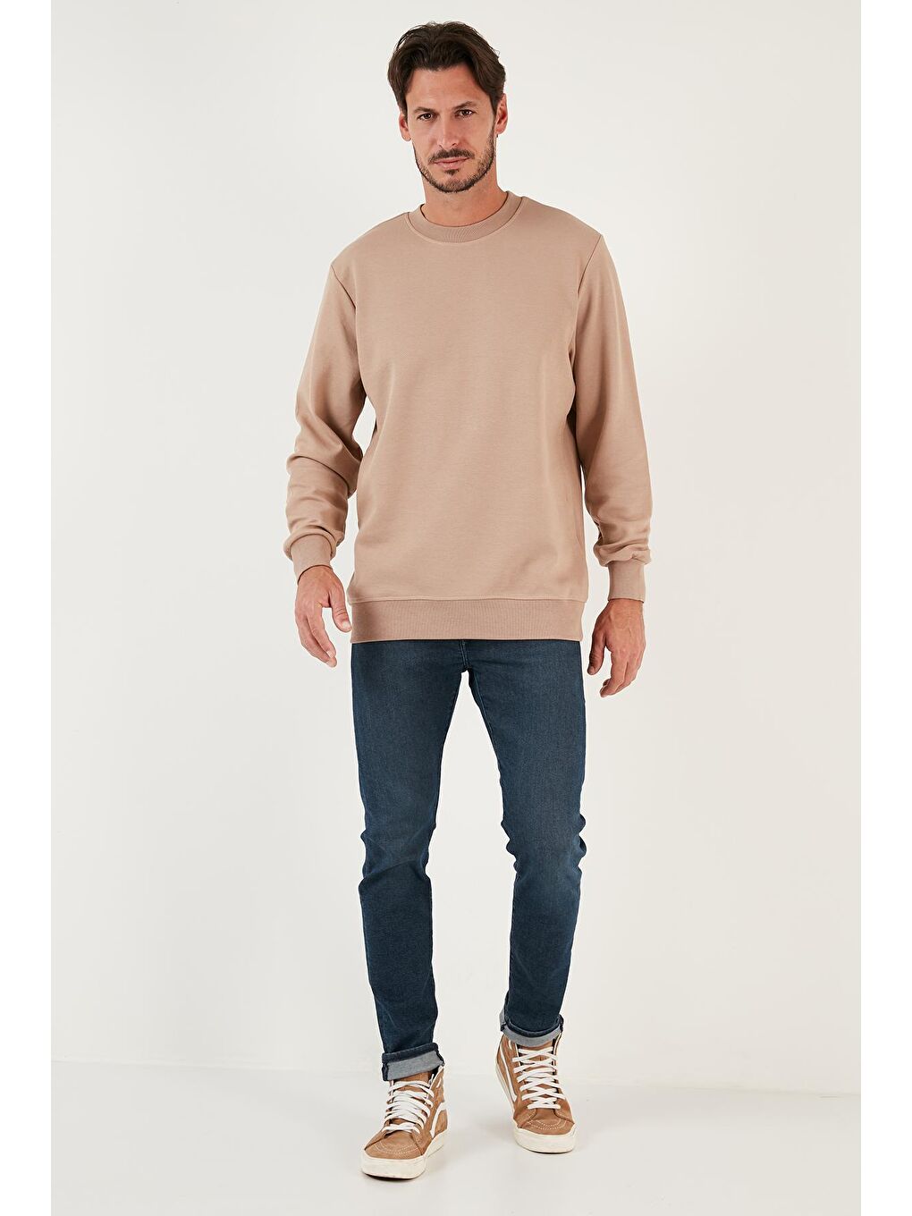 Buratti Vizon Pamuklu Bisiklet Yaka Regular Fit Basic Erkek Sweatshirt 5905521 - 3