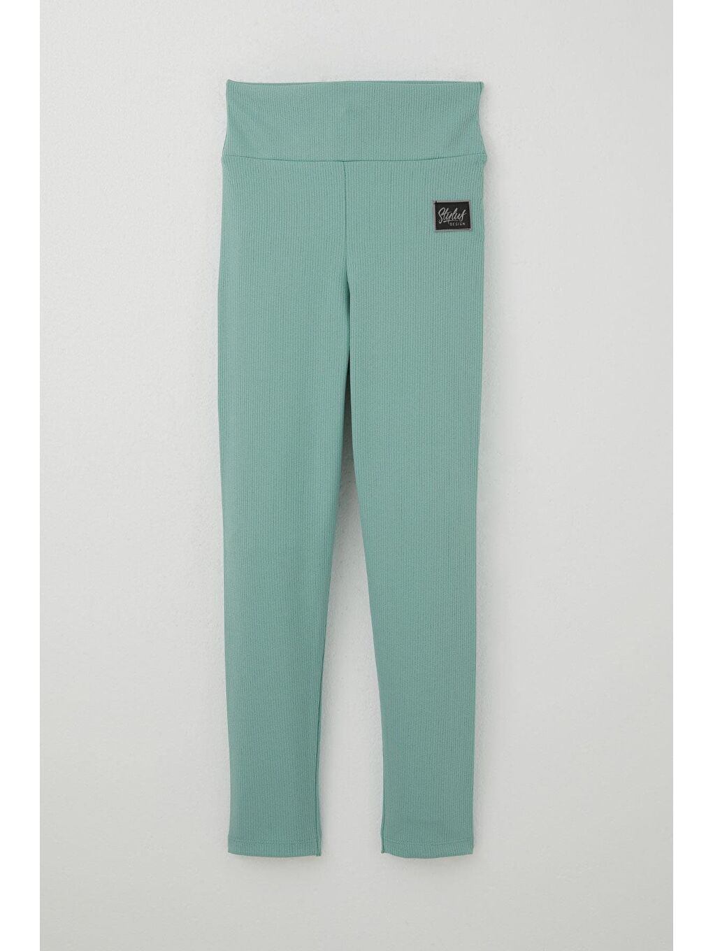 Turkuaz Kız Çocuk Tayt Yazılı Arma Baskılı Su Yeşili (9 Yaş)