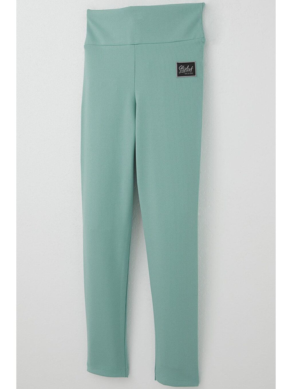 Turkuaz Kız Çocuk Tayt Yazılı Arma Baskılı Su Yeşili (9 Yaş)-2