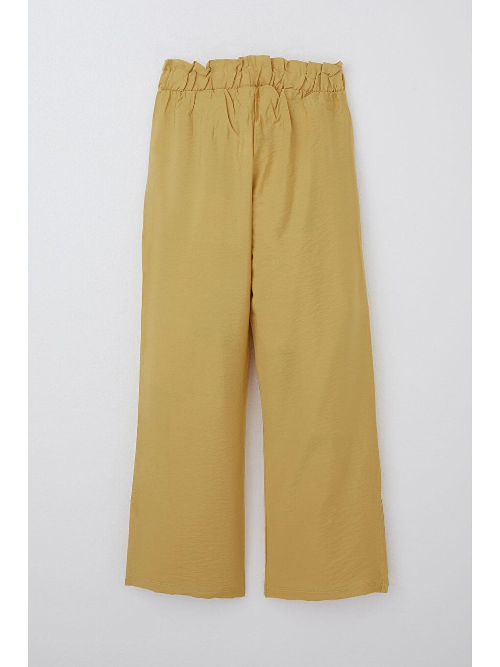 Kız Çocuk Pantolon Cepli Paçası Yırtmaçlı Hardal Sarı (8-14 Yaş)-1
