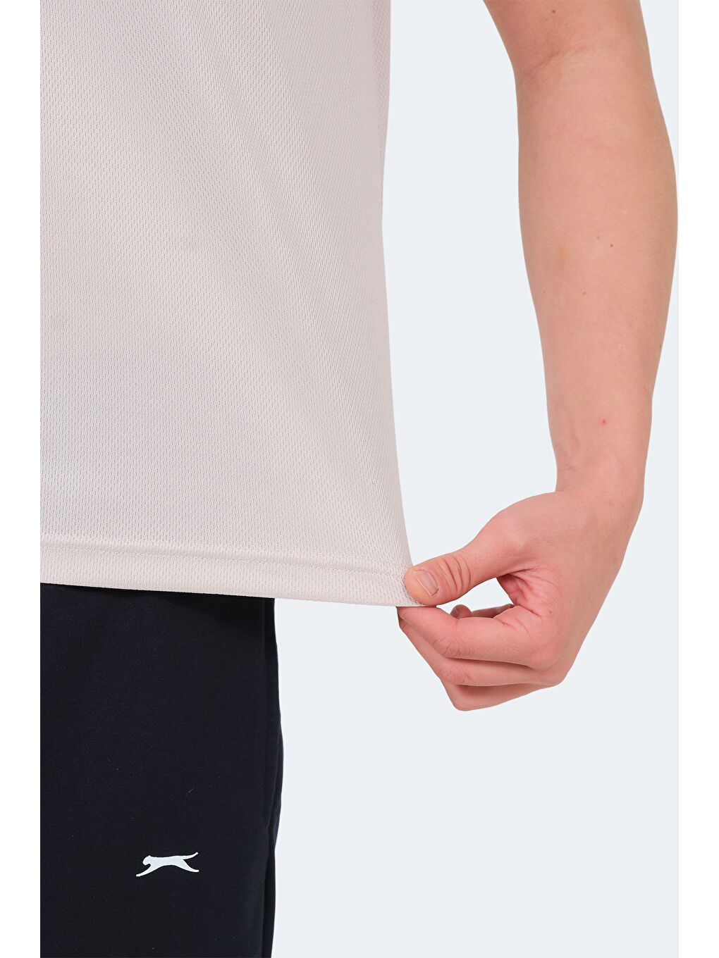 Bej Bisiklet Yaka Kısa Kollu Erkek Tişört-5