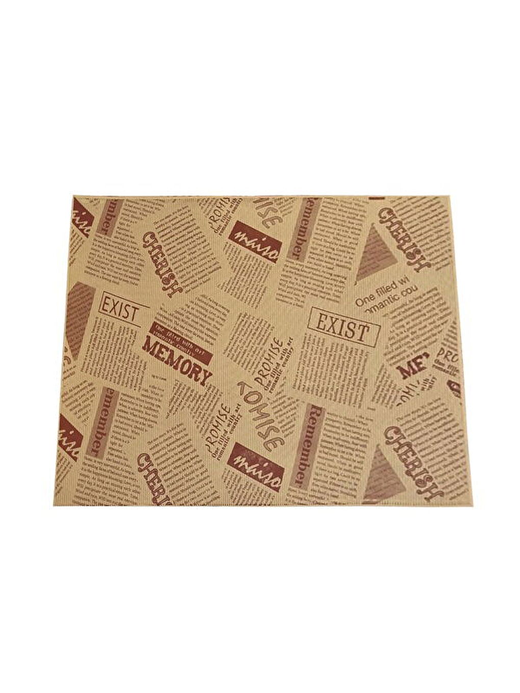 50'li Vintage Gazete Desenli Sunum Kağıdı - Kahverengi - 28x38 cm-2