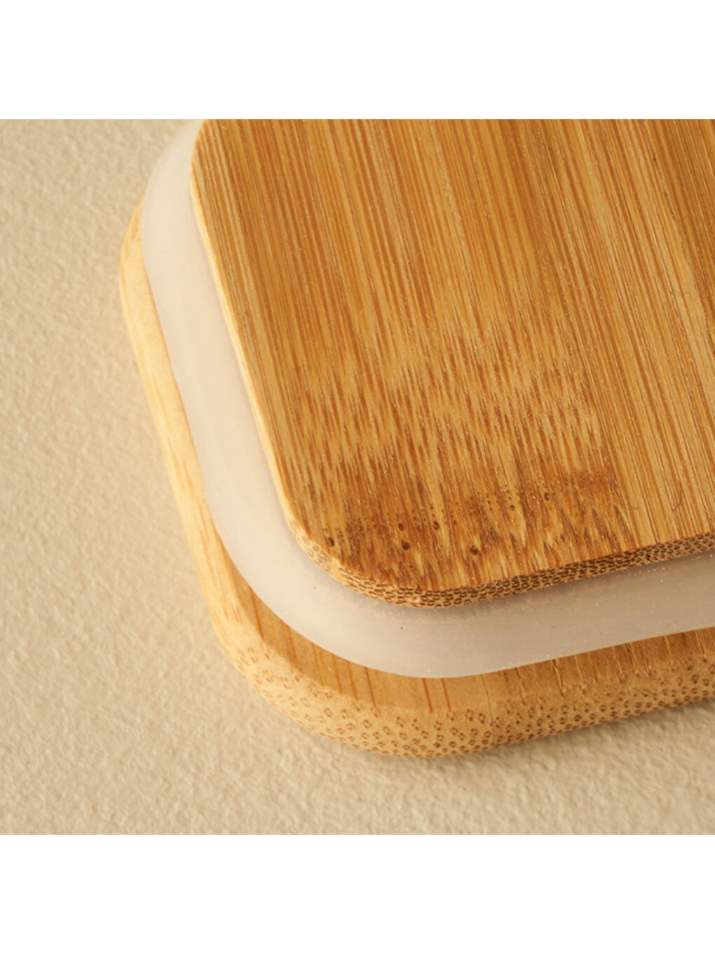 Bej Alice Bambu Kapaklı 3'lü Baharatlık Seti Naturel (21,8x7,8x9,4 cm)-2