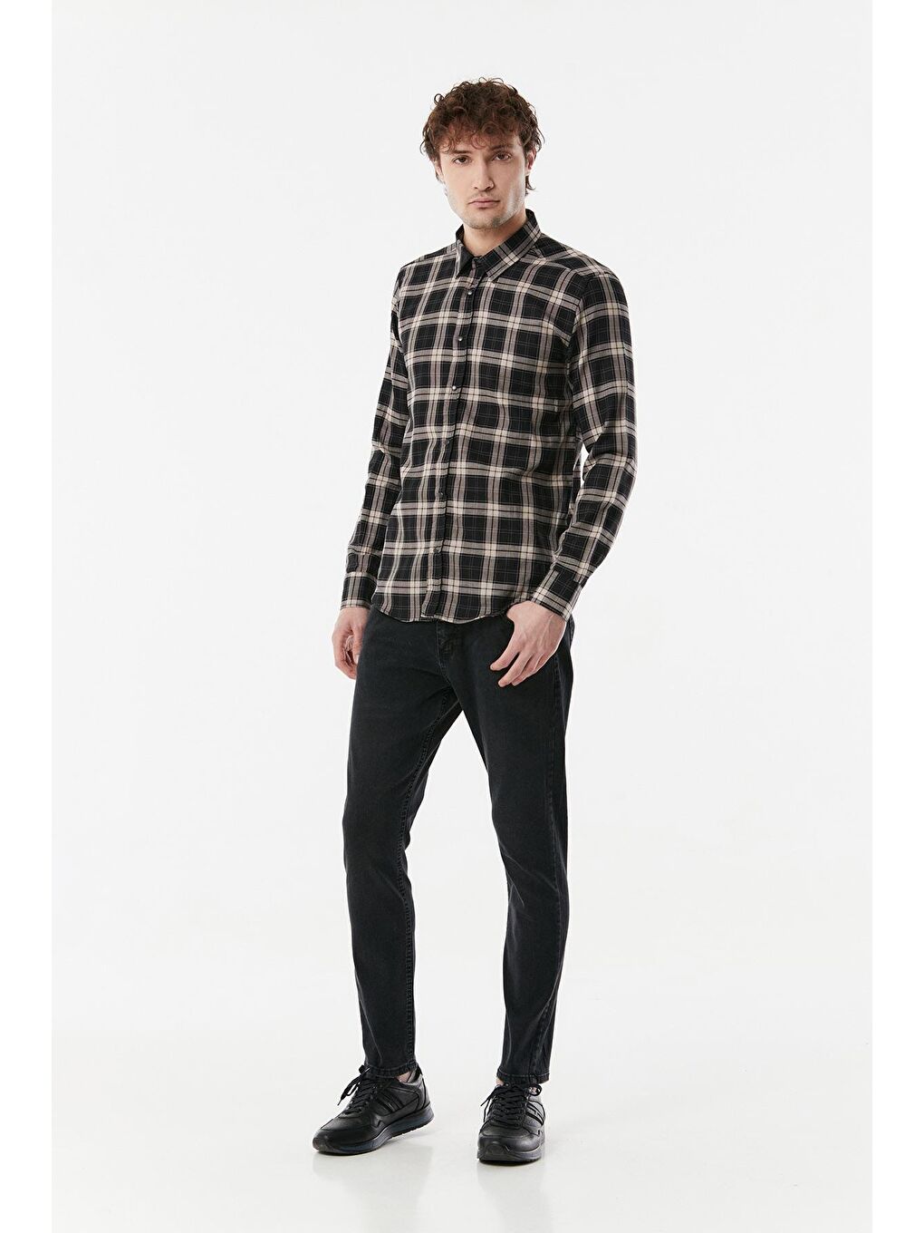 Antrasit Regular Fit  Jean Pantolon-1