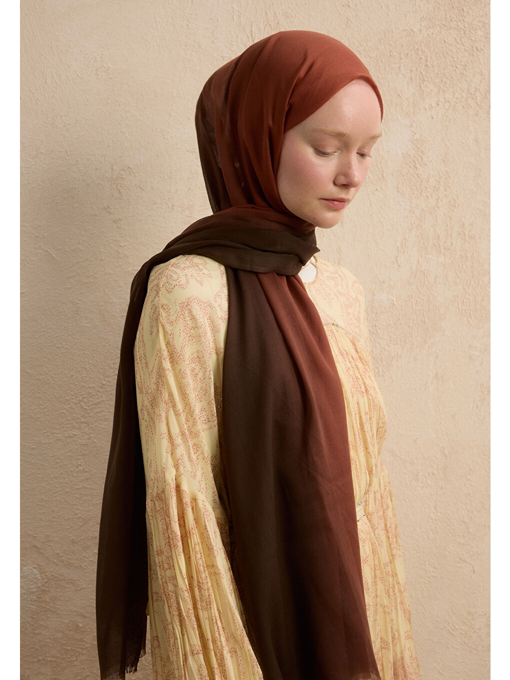 Kahverengi Kahve-kiremit Modal Degrade Şal-1