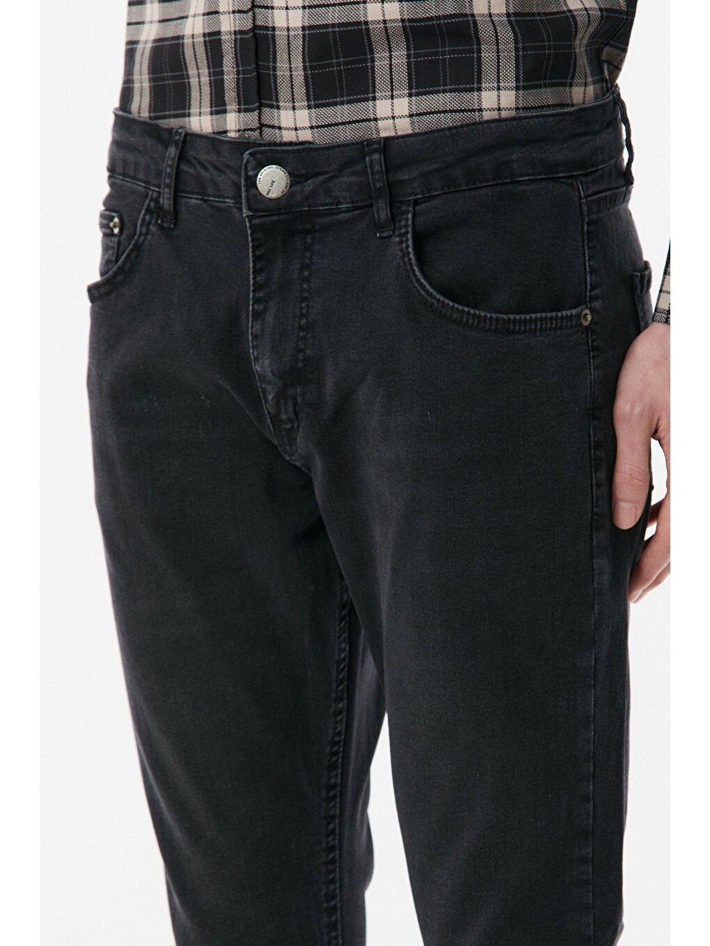 Antrasit Regular Fit  Jean Pantolon-3