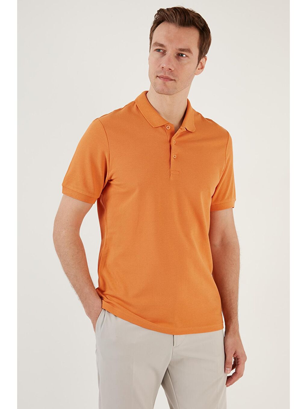 Buratti Sarı % 100 Pamuk Düğmeli Regular Fit Polo T Shirt 5902127 - 1