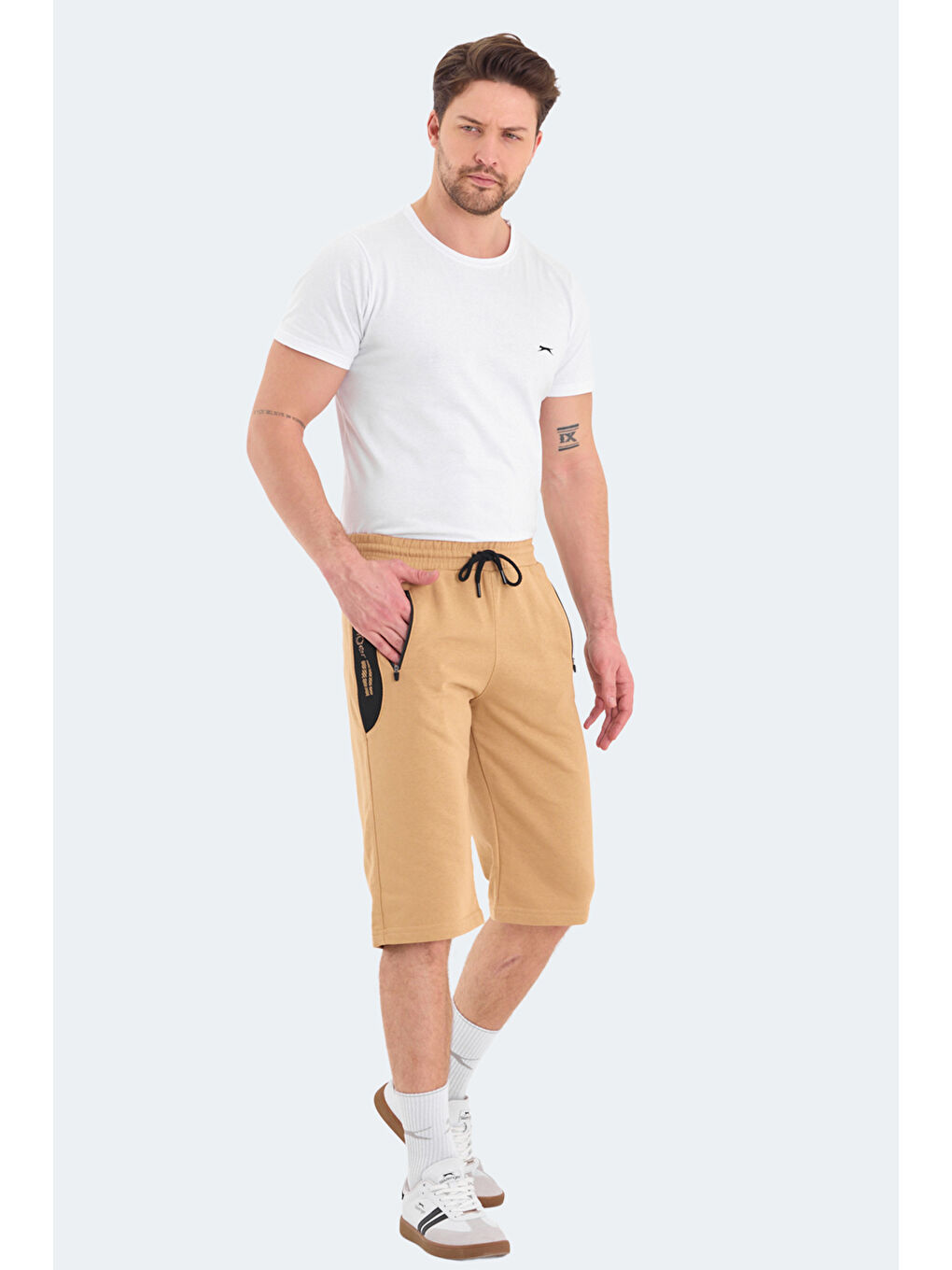 NEACEL Erkek Cepli Kapri Bej Şort-3