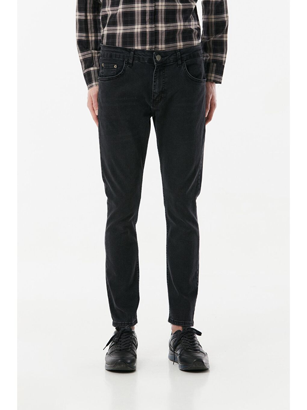 Antrasit Regular Fit  Jean Pantolon-4