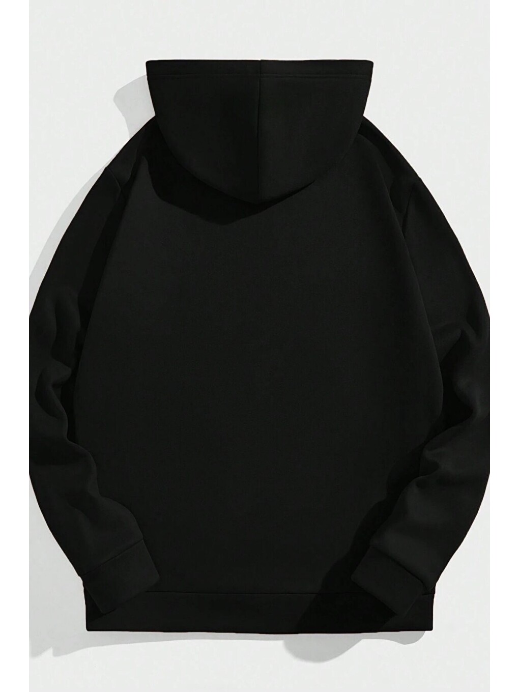 Kadın 3 İplik Siyah Oversize I Dont Care Baskılı Kapüşonlu Sweatshirt Hoodie-1