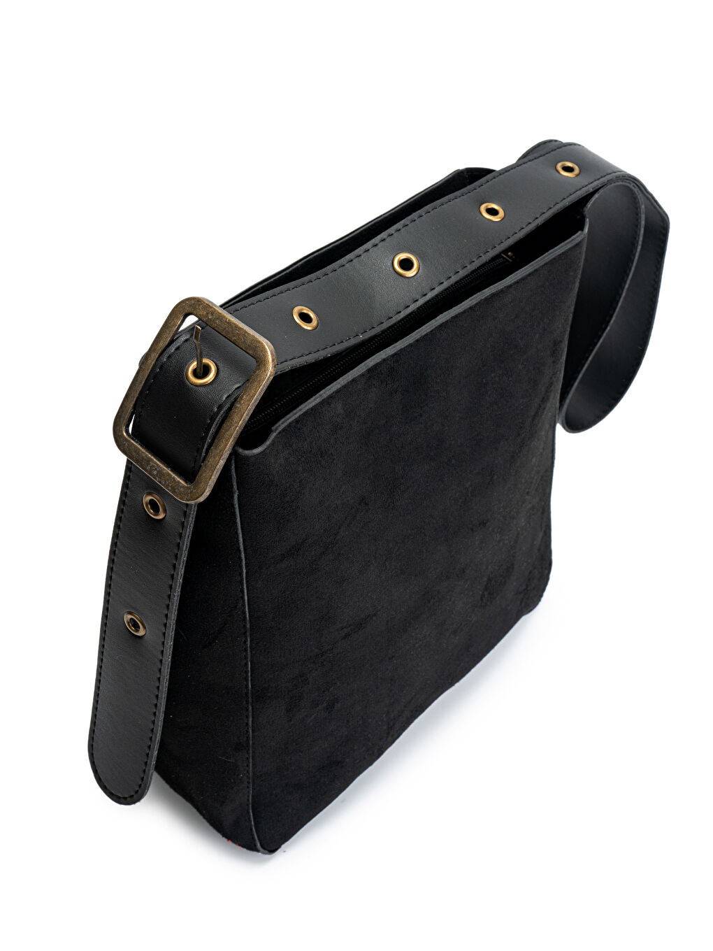 Kemer Detaylı Dante Kadın(Süet) Çapraz Çanta Siyah-3