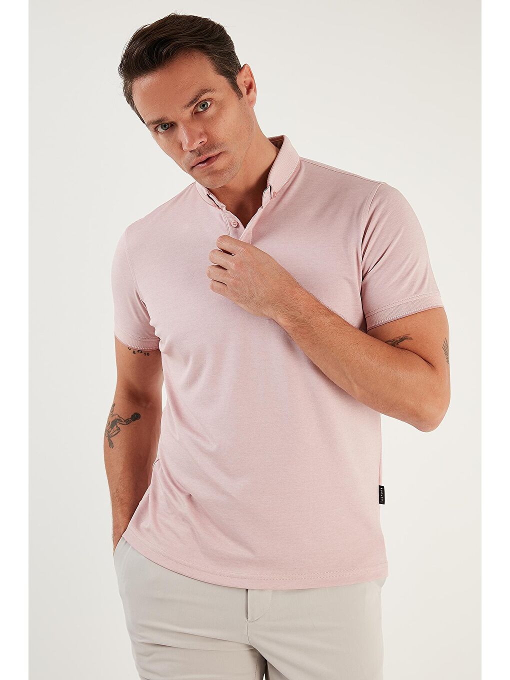 Buratti Pudra-Pembe Pamuklu Slim Fit Polo T Shirt 646R1000 - 1