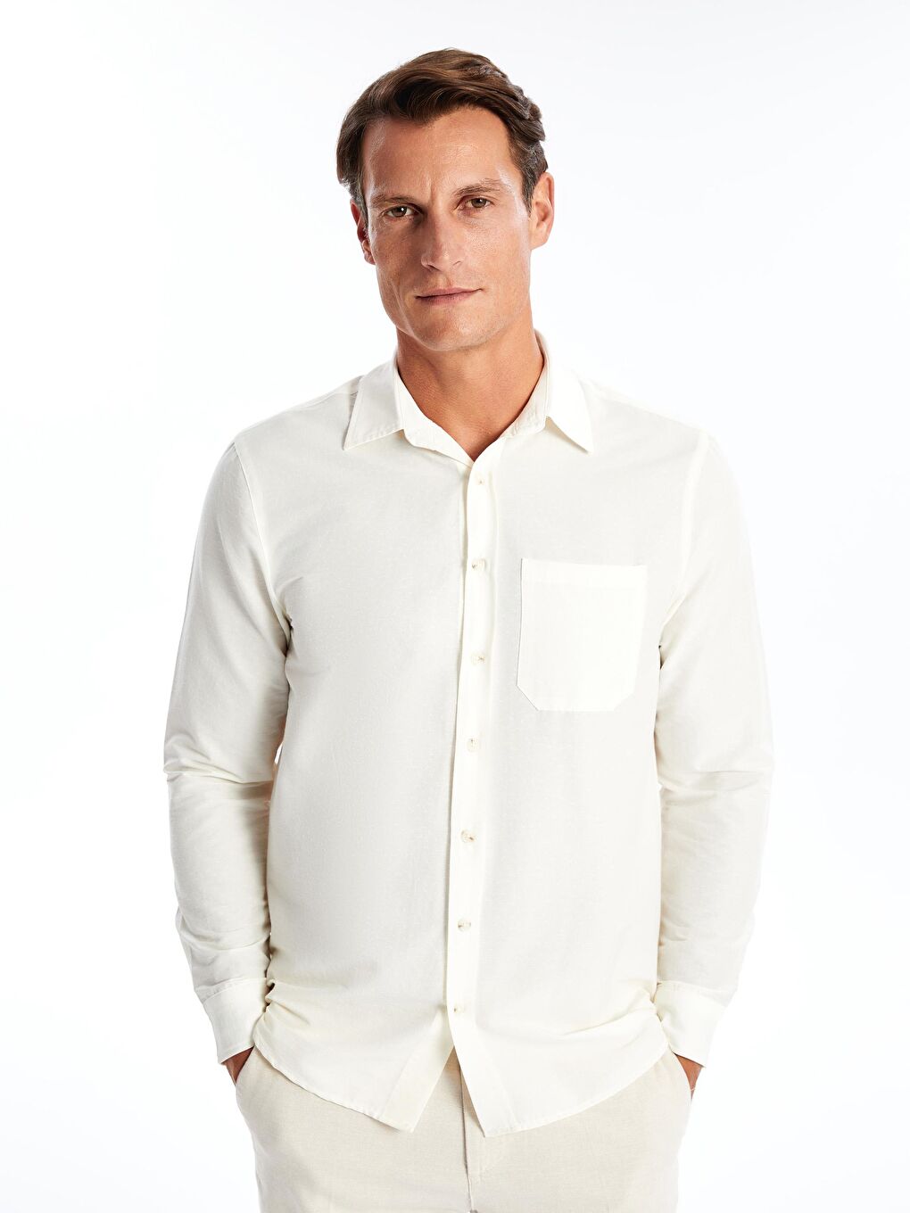 Regular Fit Ekru Erkek Gömlek EG130