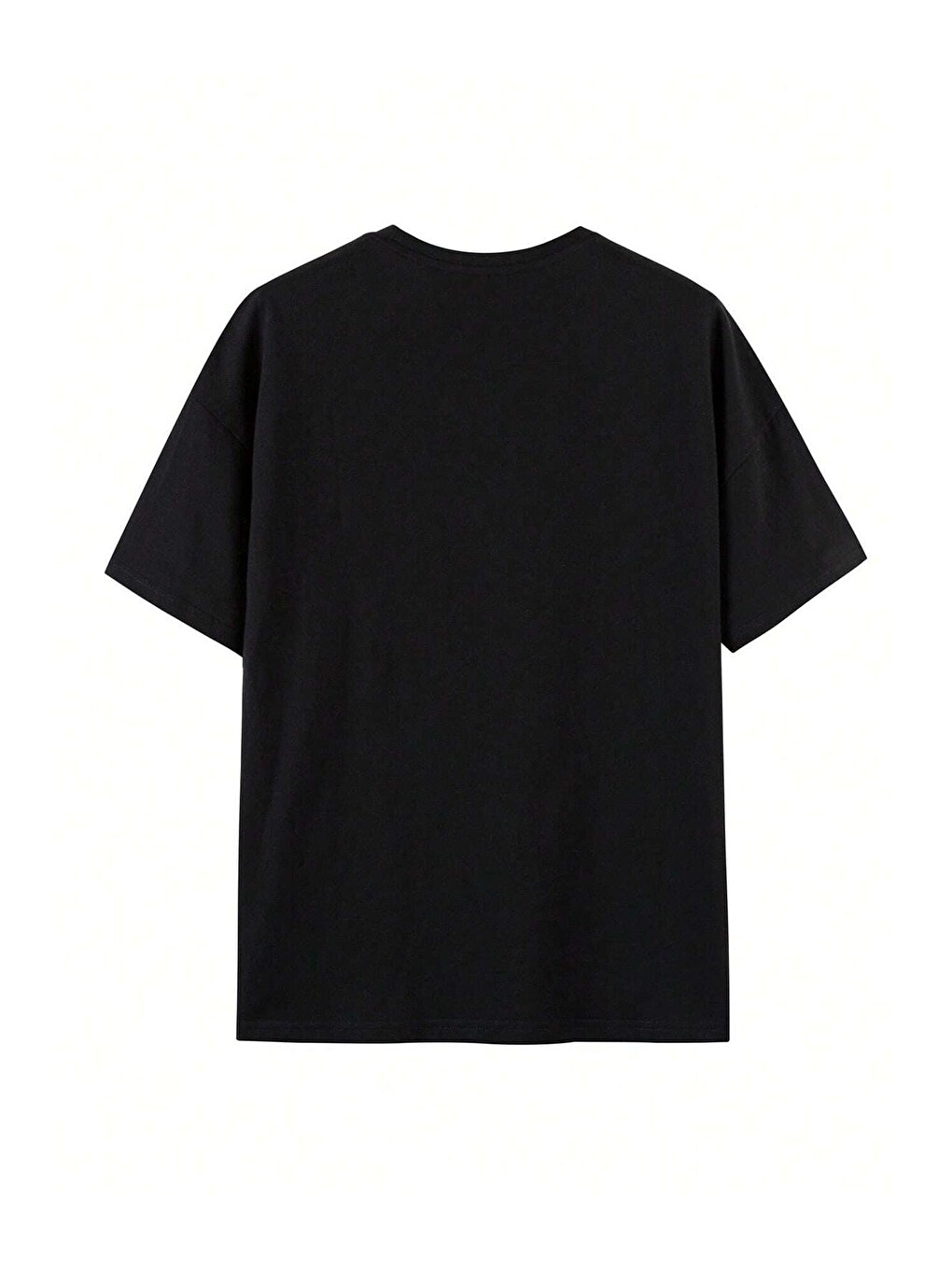 Kadın Siyah Vintage Drink Baskılı Oversize Tişört-1