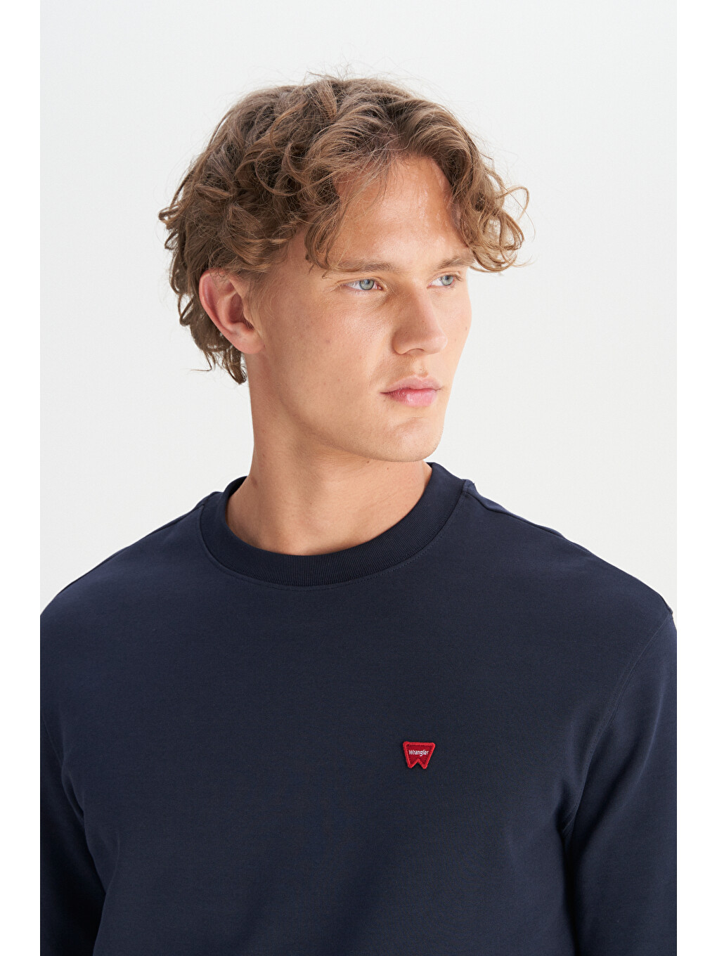 Lacivert Pamuklu Regular Fit Bisiklet Yaka Logo Detaylı Sweatshirt-3