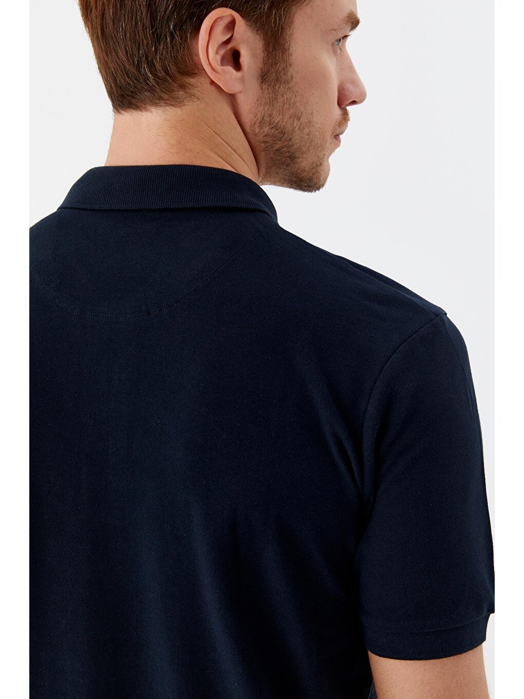Lacivert Regular Fit %100 Pamuklu Polo Yaka Tişört-4