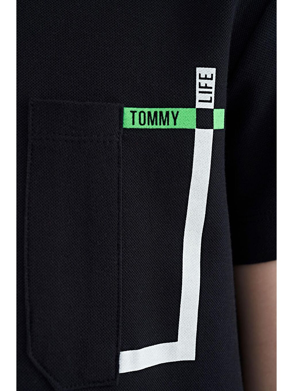 TOMMYLIFE Lacivert Cep Detaylı O Yaka Standart Kalıp Erkek Çocuk T-Shirt - 11120 - 2