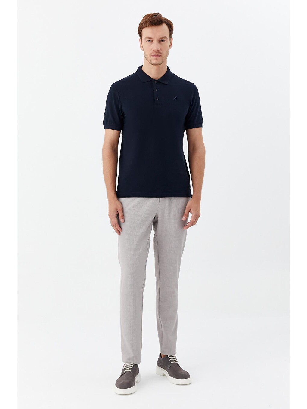 Lacivert Regular Fit %100 Pamuklu Polo Yaka Tişört-1