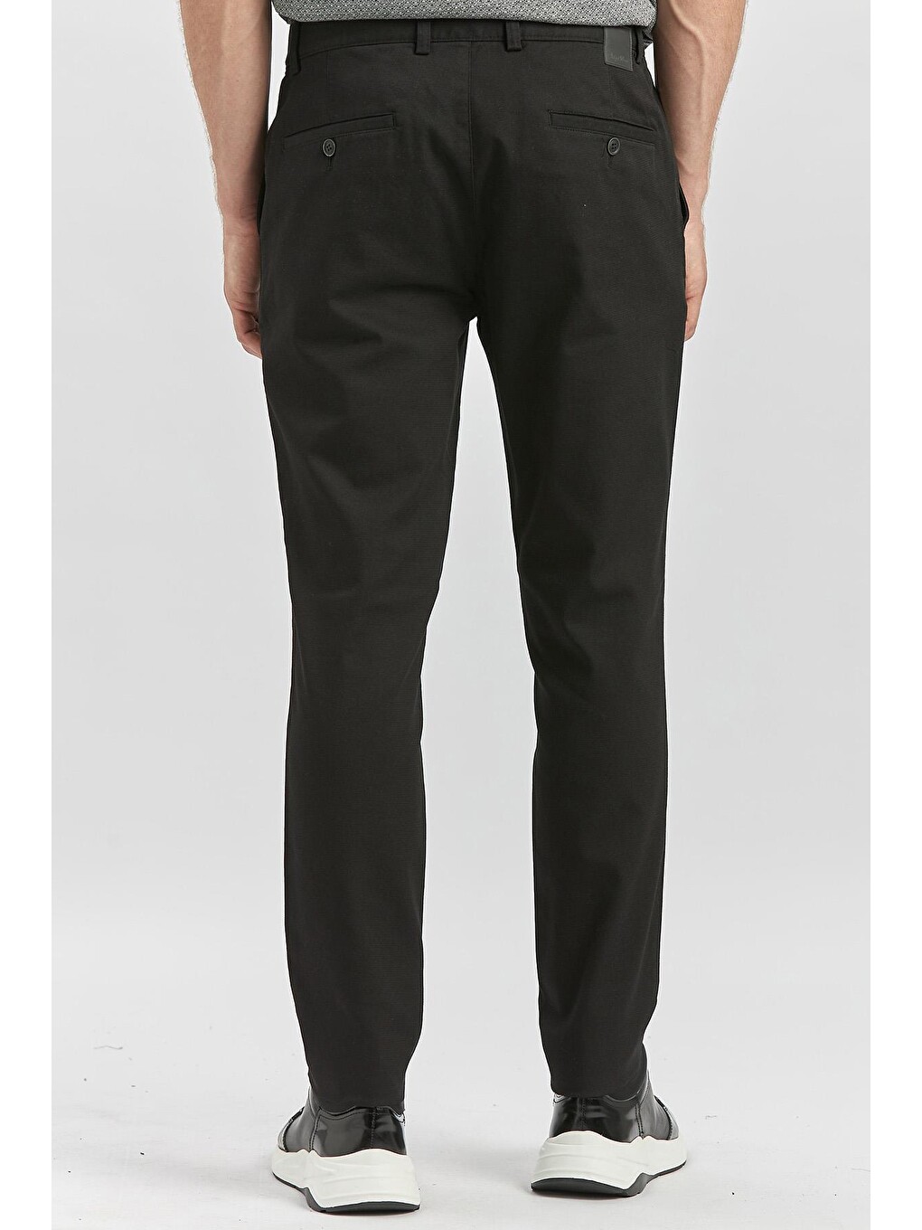 Siyah Pamuklu Yandan Cepli Casual Slim Fit Chino Pantolon 1003240168-2