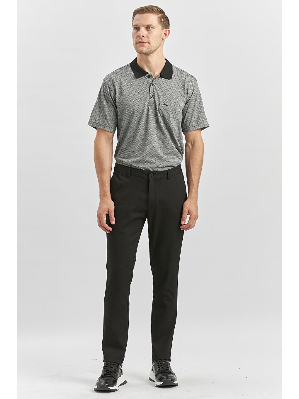 Siyah Pamuklu Yandan Cepli Casual Slim Fit Chino Pantolon 1003240168-5