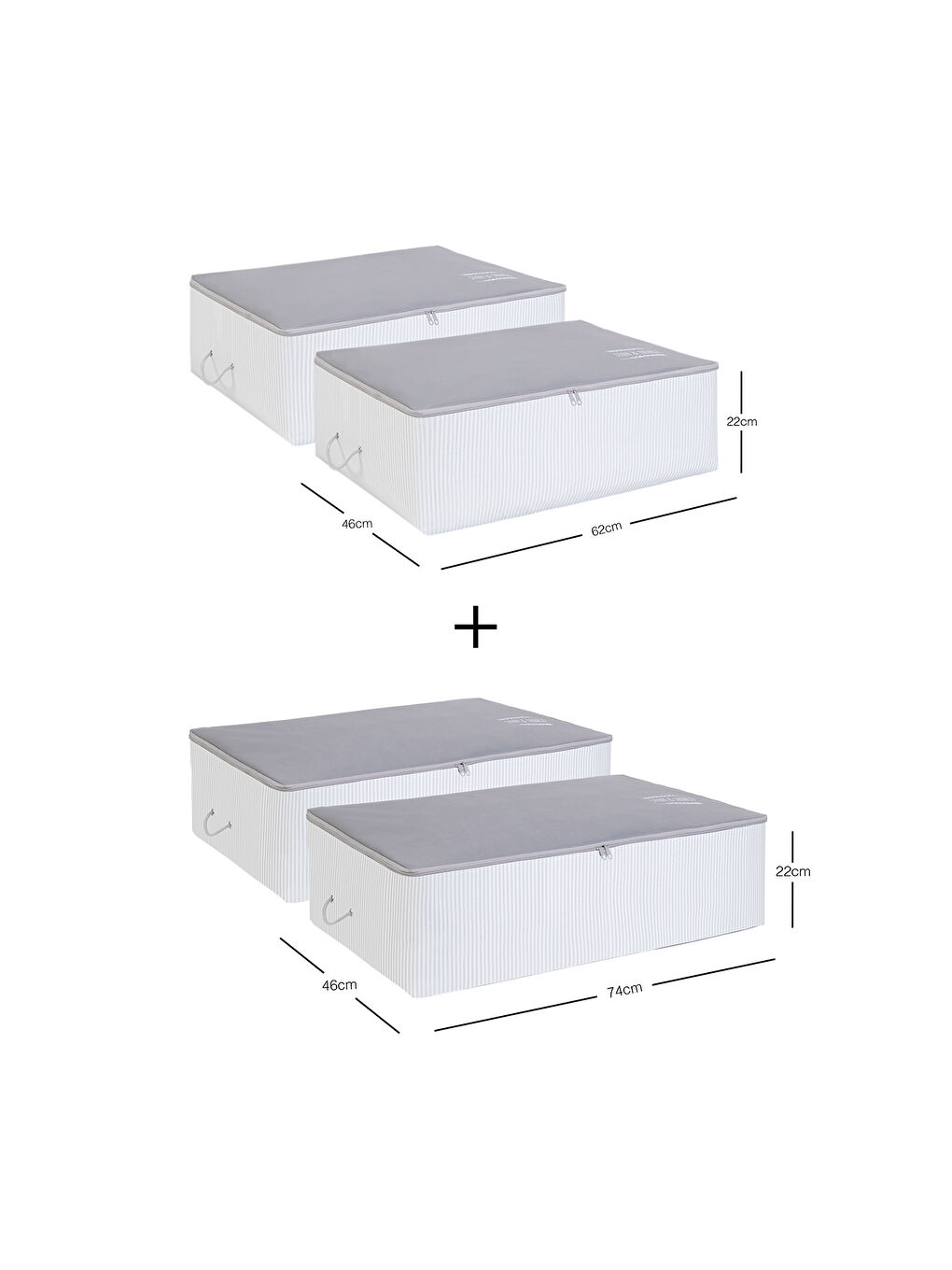 4'lü Gri Renk Stuff & Things Baza Altı Hurç Set-1